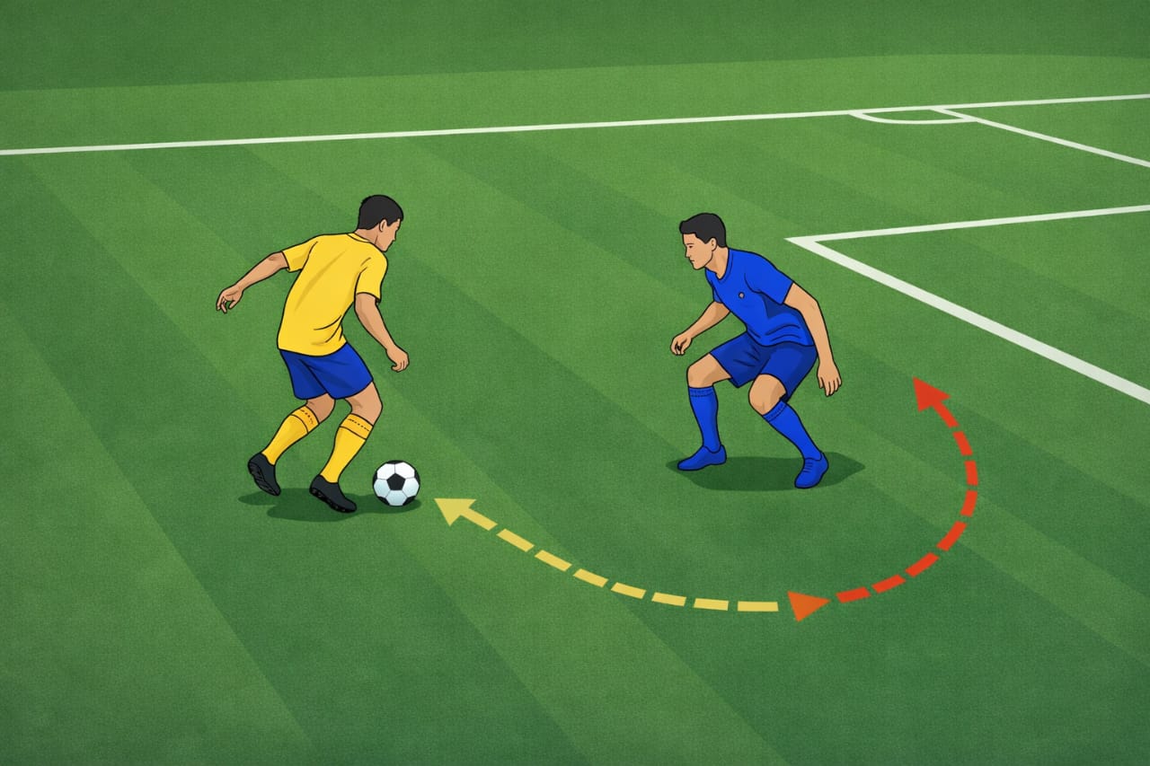 1v1 situations in football attacker isolating defender tactical diagram