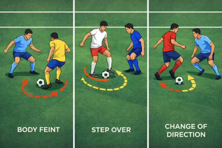 1v1 Situations in Football: How Attackers Beat Defenders 29 1v1 situations in football showing attacker beating defender using dribbling and body feints