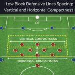what is a low block in football defensive 4-4-2 compact structure and spacing tactical diagram