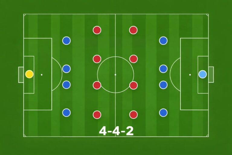 football formations explained simply 4-4-2 full pitch diagram