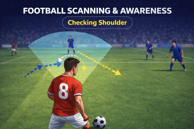 football scanning awareness player checking shoulder diagram