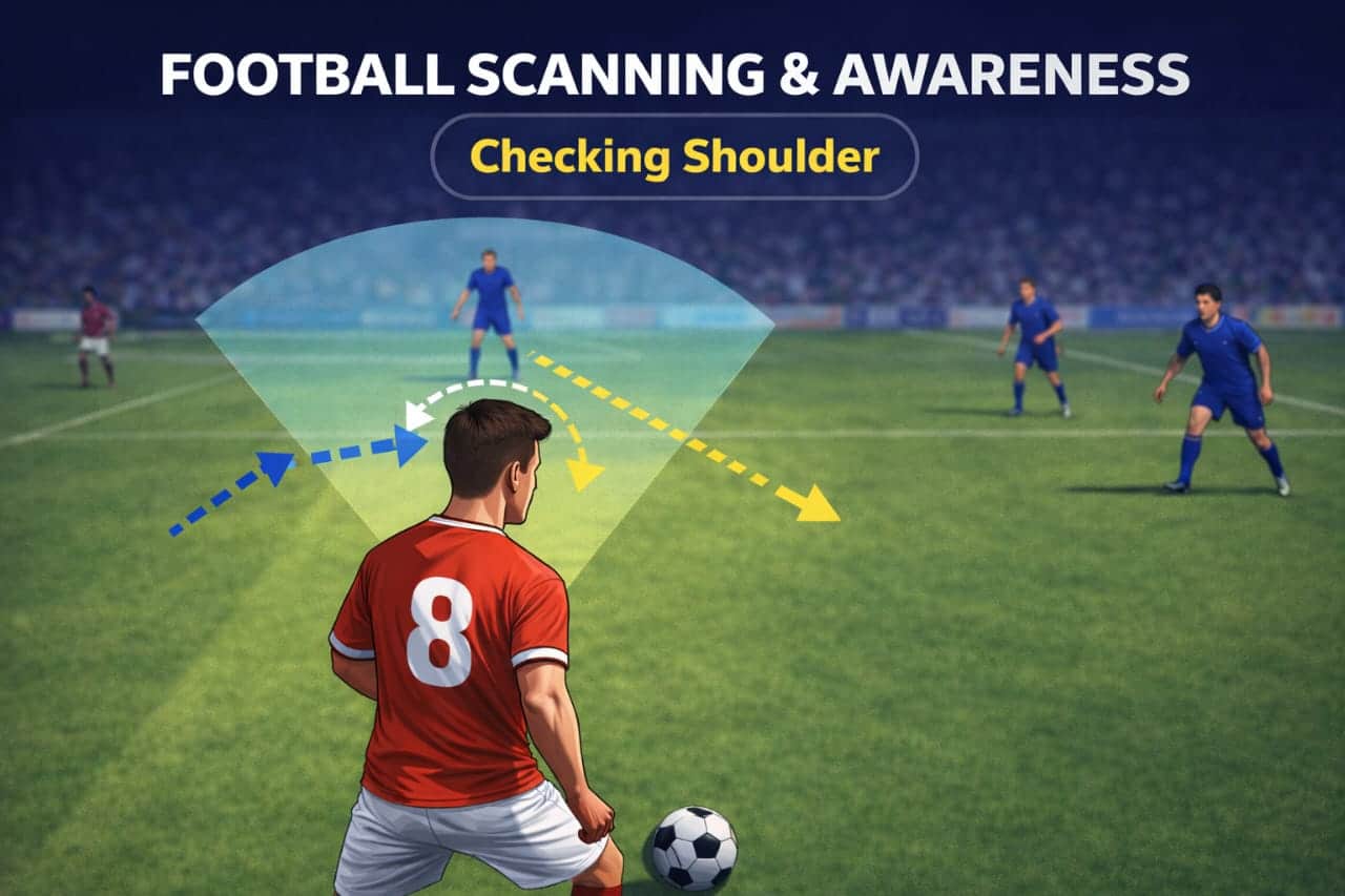 football scanning awareness player checking shoulder diagram
