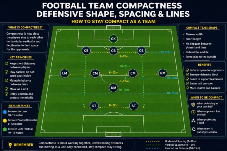 How to Stay Compact as a Team in Football (Defensive Shape Explained) 13 how to stay compact as a team in football defensive shape spacing lines diagram