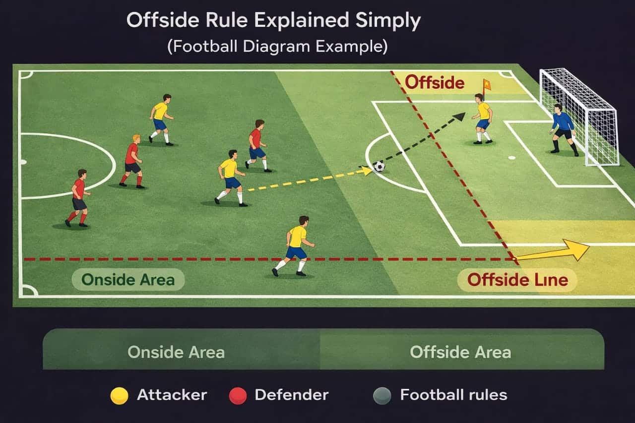 offside rule explained simply football diagram example
